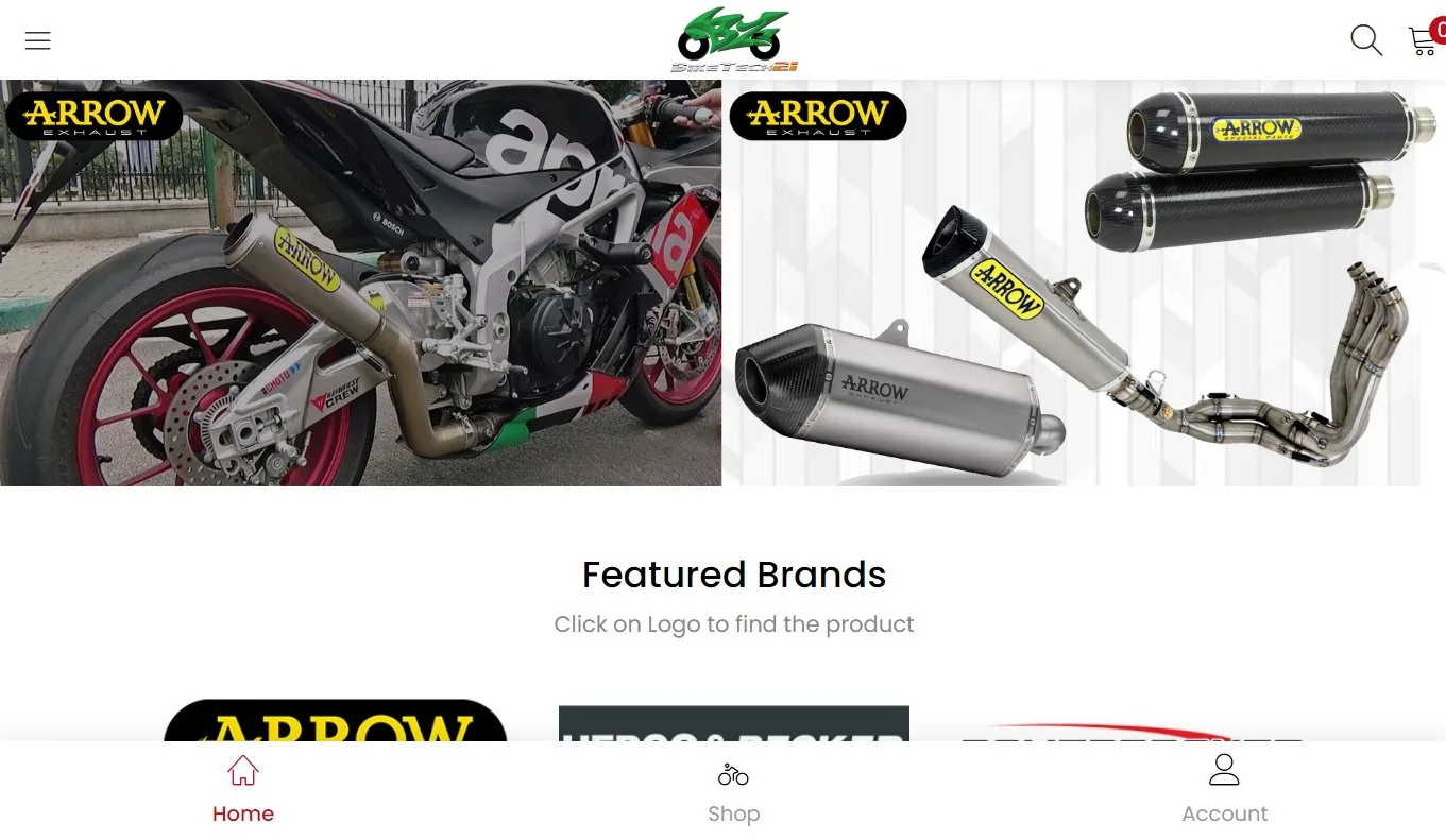 Biketech21 website screenshot