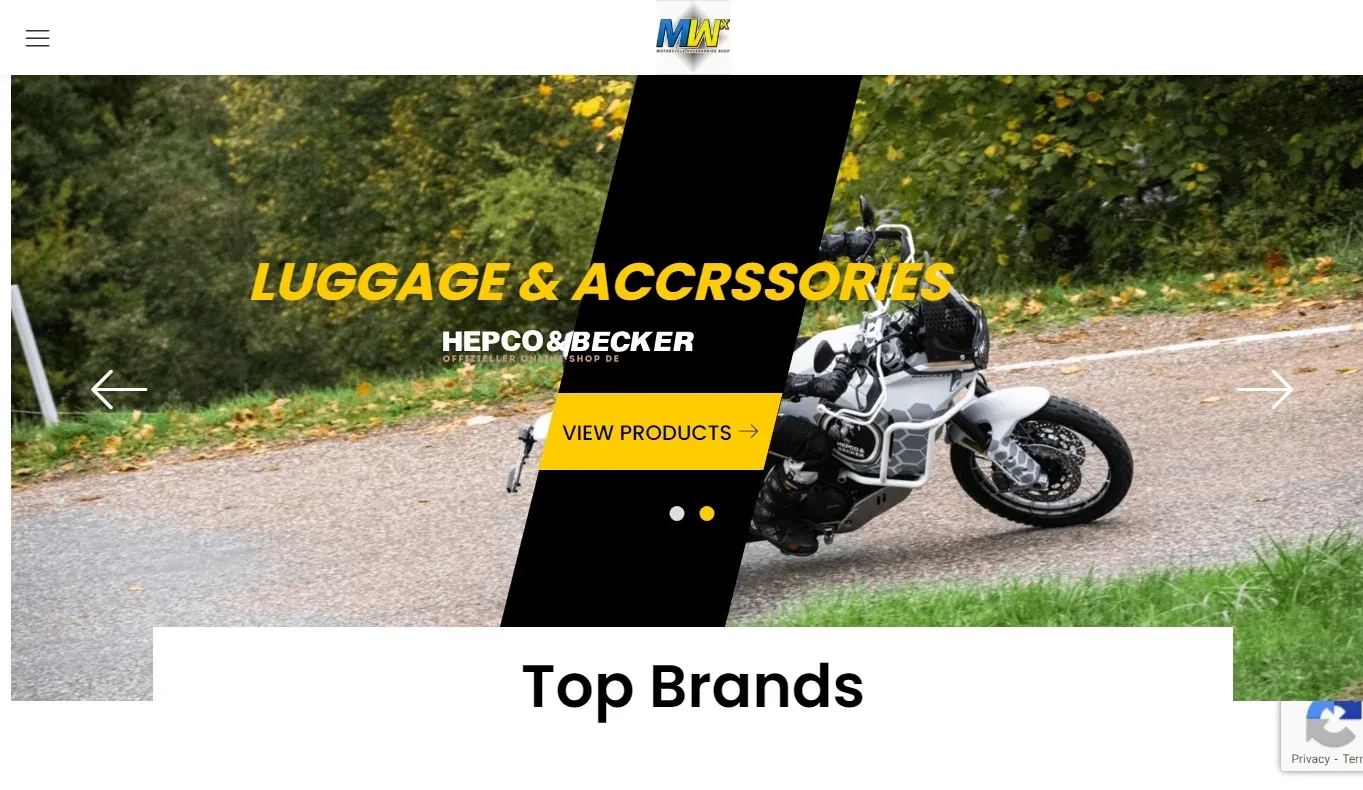Motowerx Motorcycle website screenshot