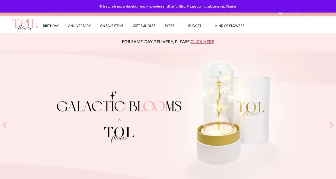 Tol Flower website screenshot